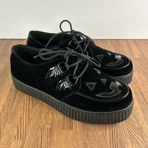 Strange Cvlt Halloween Jack O Lantern Creepers Black Velvet Size 11